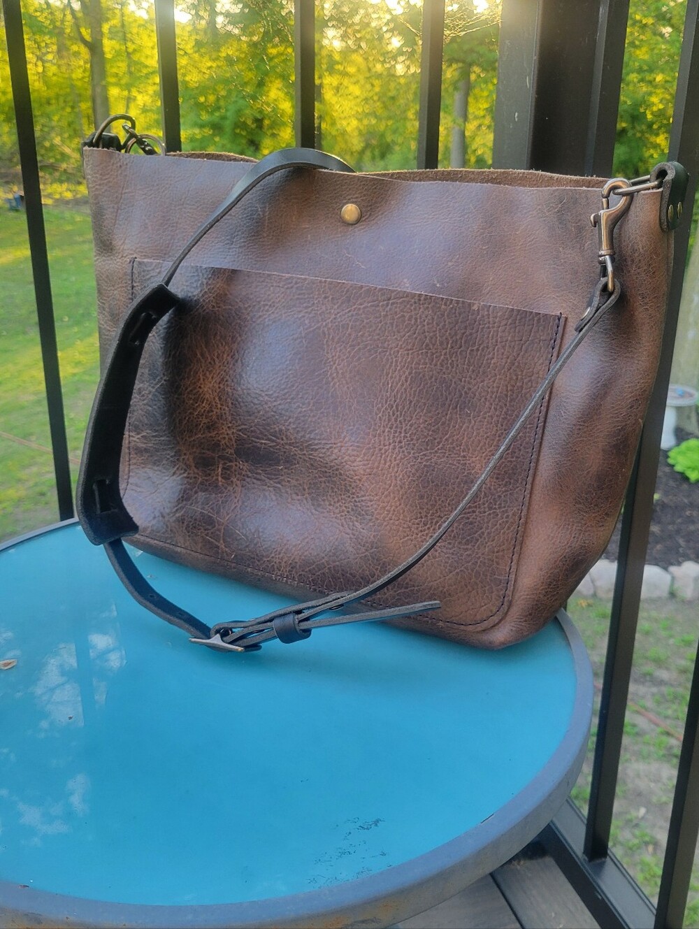 Medium Avery Crossbody Go Forth Goods Leather Tote Bag Bison Leather